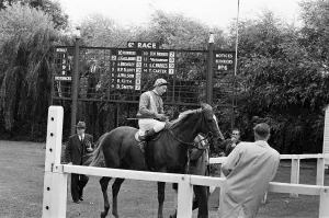 Board Prints: Racing at Windsor race course. Lester Piggott rides again after a two month suspension