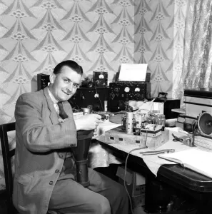 Radio Mechanic: Stephen Freeth seen here building radio equipment for the Bristol