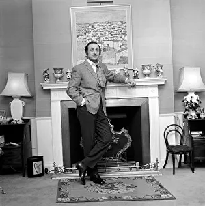 Living Room Prints: Radio and television presenter David Jacobs pictured at his home in Kensington this