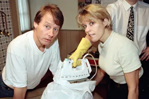 Radio WM presenters Tony Wadsworth and Julie Mayer pictured with an iron
