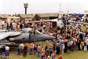 Images Dated 2nd August 1997: A RAF BAE Harrier II and a Panavia Tornado aircraft on display at the Sunderland