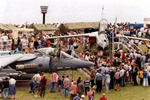 Air Display Prints: A RAF BAE Harrier II and a Panavia Tornado aircraft on display at the Sunderland