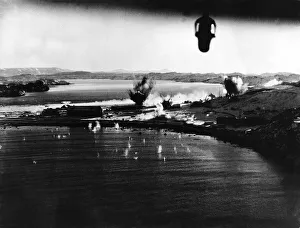 RAF Blenhein bombers attack Herla Aerodrome at Vassgo Norway 1941 WW2