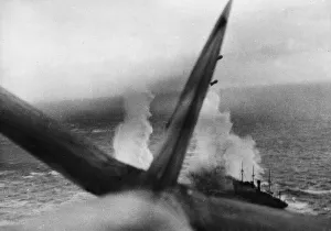 RAF Coastal Command Beaufighters attack enemy shipping in the waters of the North Sea off