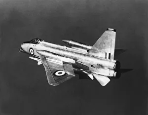 A RAF English Electric Lightning F6 supersonic jet fighter aircraft