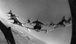 Formation Prints: RAF McDonald Douglas Phantom fighter planes flying in formation January 1969