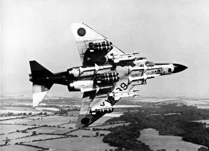 Flying Prints: A RAF McDonnell Douglas F-4 Phantom II carrying seven BL755 cluster bombs