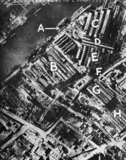 RAF Photo reconnaissance of Kiel after the heavy daylight attack by USaF Flying