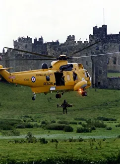 00367 Prints: A RAF search and rescue Westland Sea King helicopter from RAF Boulmer demonstrates rescue