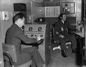 Norfolk Prints: RAF Technicians at one of the launch control suites for one of the Thor intermediate