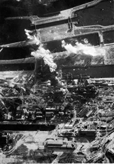 Images Dated 8th May 2012: RAF Venturas blitz Ijmuiden steel works by day. Ventura aircraft of the RAF Bomber