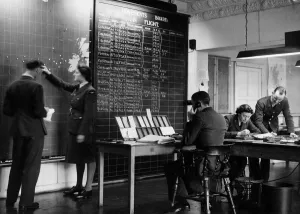 01468 Prints: RAF and WaF personnel at work in the Operations Room of the Atlantic Ferry Service