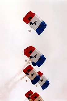 The RAFs Falcons freefall parachute display team arrive at the Sunderland