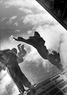 00384 Prints: The RAFs Falcons freefall parachute display team put on a spectacular show for