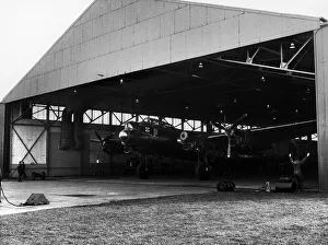 The RAFs last flying Lancaster bomber PA 474 gently inches her way out of