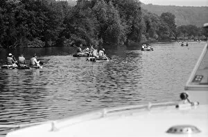 00961 Collection: A raft race in Pangbourne, Berkshire. June 1976