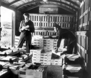 Fruit Prints: Railway loading fruit on the famous Strawberry Line along the Cheddar Valley in