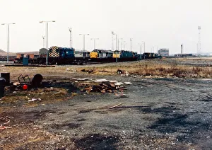 Diesel Prints: The Railway Yards at Thornby, with various locomotives in background, 23rd September 1992