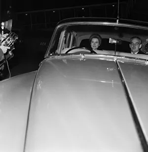 Rainier III, Prince of Monaco and Princess Grace arrive at London Airport