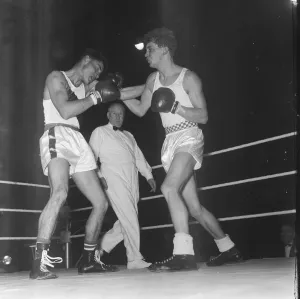 Ralph Ungricht USA v Frank Taylor England seen here at a Amateur Boxing contest