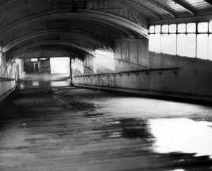 The ramp leading down to the platform at Felling Railway Station on 14th January 1970
