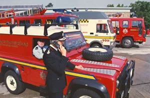 00074 Prints: A range of fire engines and vehicles ready for the next emergency call-out