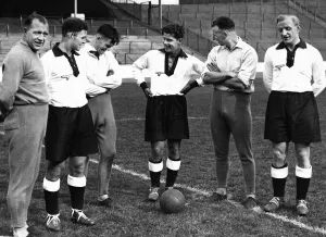 1936 Prints: Rangers FC 1936 training Ibrox Park Rangers players meet German players Glasgow