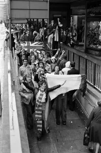 Rangers football fans in Birmingham to watch the Aston Villa v Rangers match