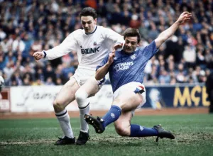 Rangers footballer Kevin Drinkell in action. May 1989