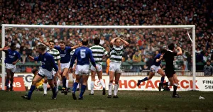 Rangers players Graham Roberts Paul McStay Terry Butcher Peter Grant celebrate goal April