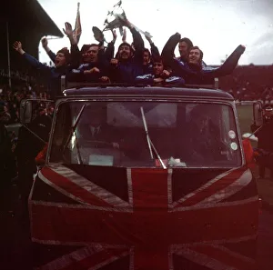 Core93 Prints: Rangers players parade around Ibrox Park on lorry with the European Cup Winners Cup