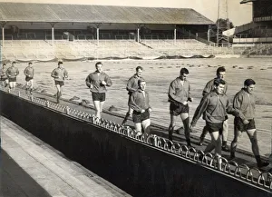 Rangers players pictured during training session at White Hart Lane, London