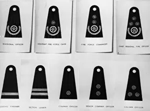 Firefighters Prints: Rank badges of the National Fire Service from Chief Regional Officer to Leading Fireman