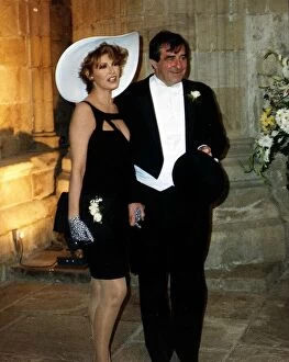 Images Dated 5th June 1991: Raquel Welch Actress with Fred Trueman at the wedding of Damon Welch