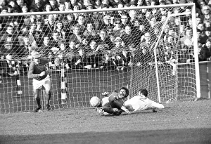 Ray Crawford scores second goal for Colchester during FA cup 1971 v Leeds FC Paul Reaney