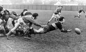 Ray Hopkins, aka Chico, Maesteg Rugby Union Player, match action