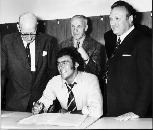 Contract Prints: Ray Kennedy signs for Liverpool Football Club with manager Bill Shankly