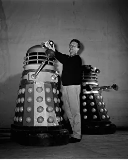 Raymond Cusick With Daleks December 1964 TV Programme Doctor Who Robot