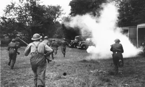 00846 Prints: Reading Home Guard seen here during a exercise at a weekend training camp. 15th June 1942