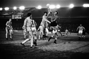 01523 Prints: Reading v Bristol 29th April 1966 Bristol goalkeeper Bernard Hall duels with