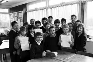 Ready to make a big noise after their sponsored silence for the appeal are these children