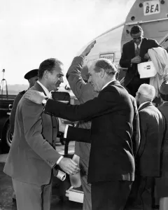 Suits Prints: Real Madrid. Manager of Real Madrid Di Stefano greeting Matt Busby Manager of