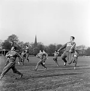 Core93 Prints: The Real Zaragoza team of Spain training before their match with Everton in the European