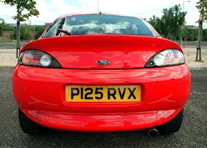 Ford Prints: BACK REAR OF A RED FORD PUMA CAR REGISTRATION NUMBER P125 RVX AUGUST 1997
