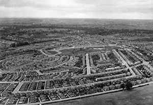 Estate Prints: Rebuilding Coventry, Aerial view over the suburb of Cheylesmore