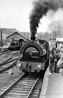 The rebuilt 0-4-0 Saddle Tank steam train at Beamish Museum