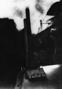 Recapture of Berbera: A nighttime naval bombardment in progress which suppressed Italian