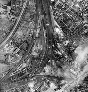 Bombing Prints: Reconnaissance photograph taken after the RAFs heavy attacks on Cologne on 28 / 29th