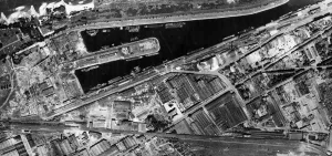 Bombing Prints: Reconnaissance photograph taken after he RAFs heavy attacks on Cologne on 28 / 29th