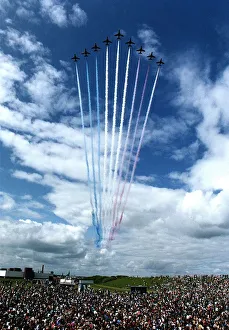 Red Arrows flying display team at Beach Park Irvine circa 1993